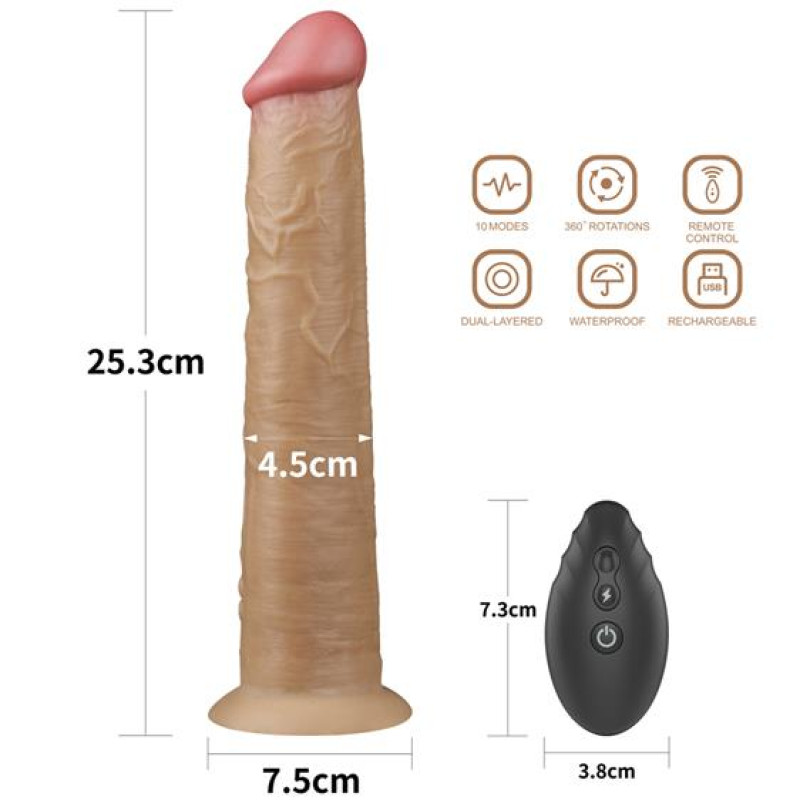 Вібратор LoveToy DualLoveToyLayered Silicone Rotator 10 Flesh