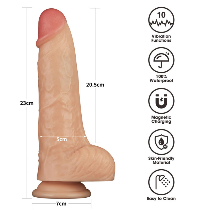 Реалистичный вибратор LoveToy Vibrating Power Basics Cock 9
