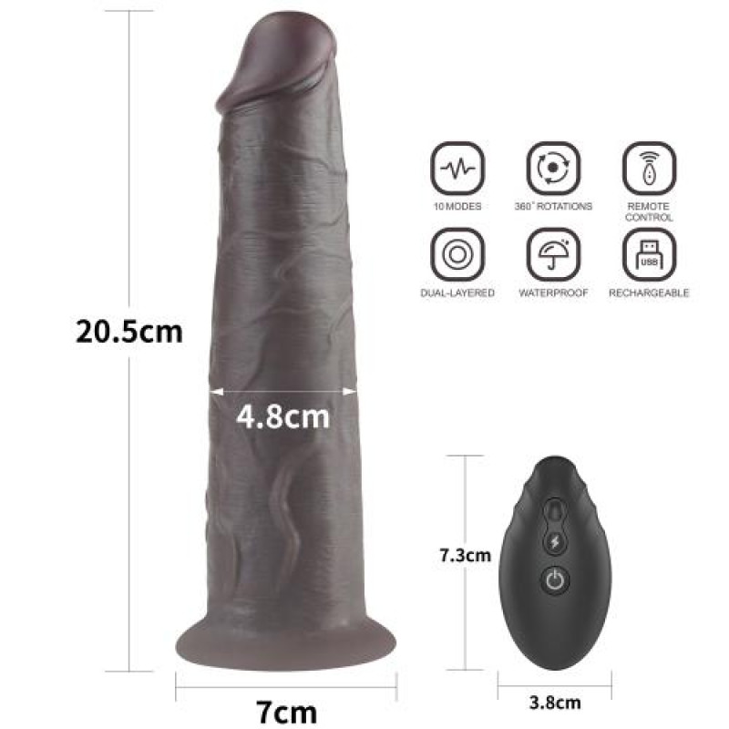 Вибратор LoveToy DualLoveToyLayered Silicone Rotator 8 Black