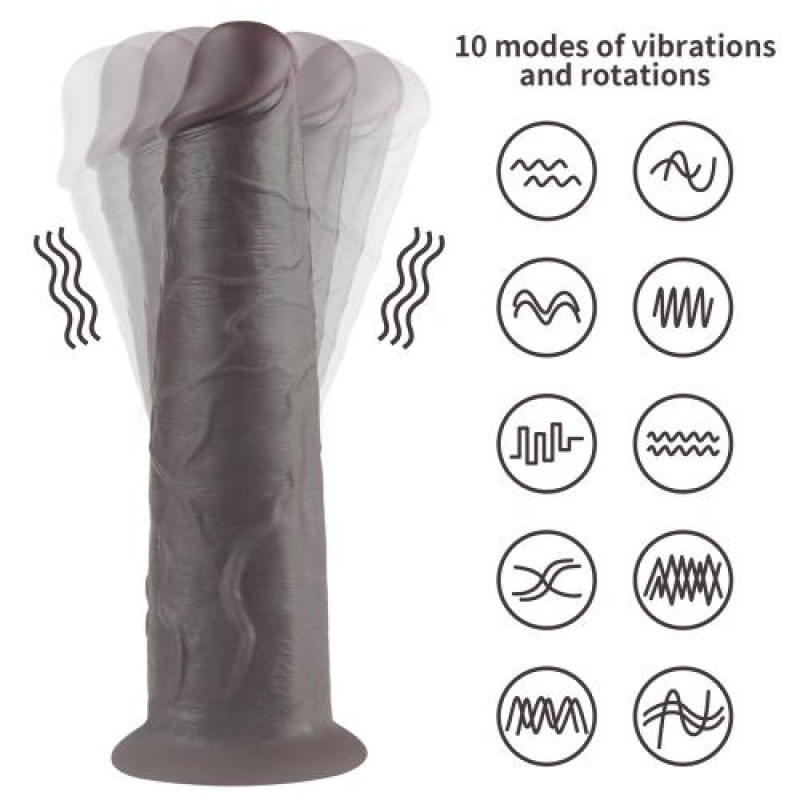 Вибратор LoveToy DualLoveToyLayered Silicone Rotator 8 Black