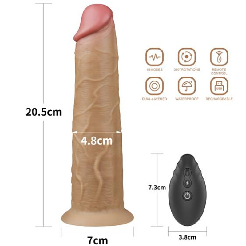 Вібратор LoveToy DualLoveToyLayered Silicone Rotator 8 Flesh