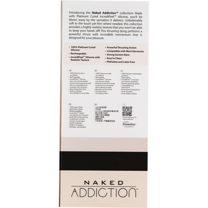 Фалоімітатор з пульсацією Naked ADDICTION Dominic 9 Vanilla, пульт ДК, діаметр 4,2 см