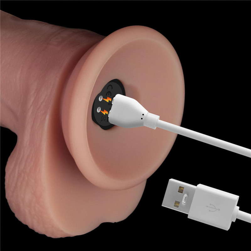 Реалистичный вибратор LoveToy Vibrating Sliding Skin Pro II Dual Layer Silicone Dong 10 Flesh
