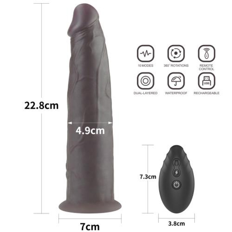 Вибратор LoveToy DualLoveToyLayered Silicone Rotator 9 Black