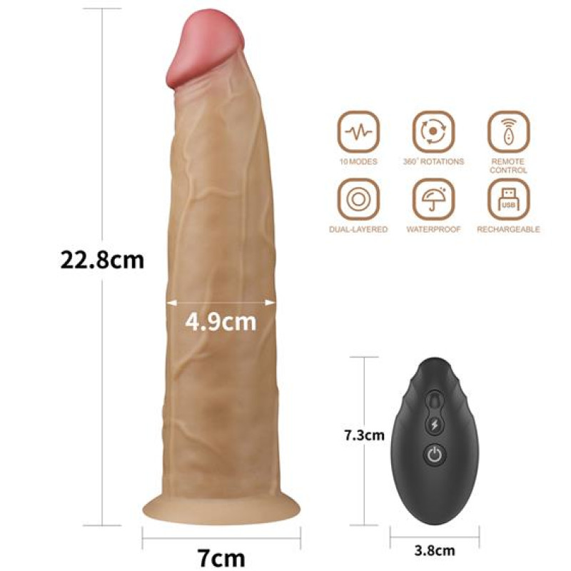 Вібратор LoveToy DualLoveToyLayered Silicone Rotator 9 Flesh