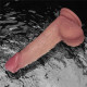 Реалістичний вібратор LoveToy Vibrating Sliding Skin Pro II Dual Layer Silicone Dong 8 Flesh