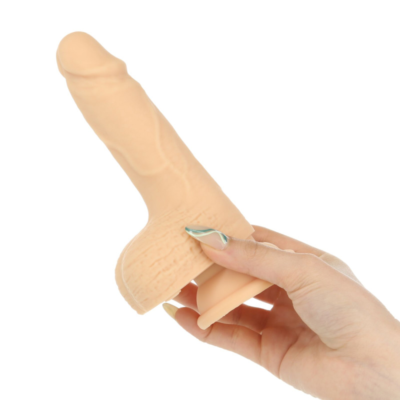 Фалоімітатор-пульсатор Naked Addiction 6.5 Thrusting Dong With Remote, рухи вперед-назад, пульт ДК