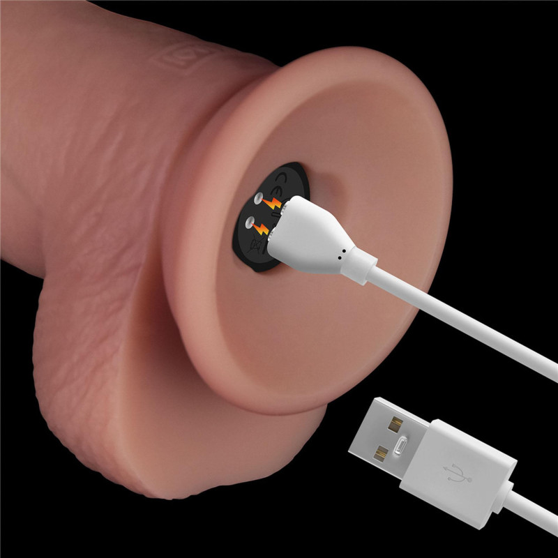 Реалистичный вибратор LoveToy Vibrating Sliding Skin Pro II Dual Layer Silicone Dong 8.5 Flesh