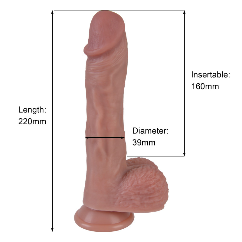 Вібратор Erospace Natural Play Thrusting Dildo with Swing Motion and Heating D6, 22 см