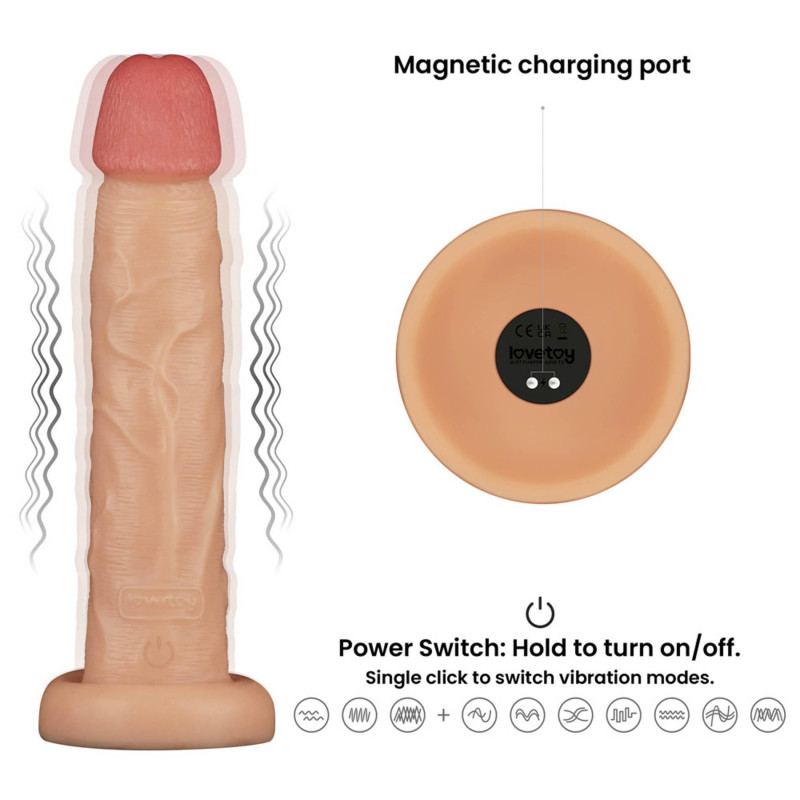 Реалістичний вібратор LoveToy Vibrating Power Basics Cock 10