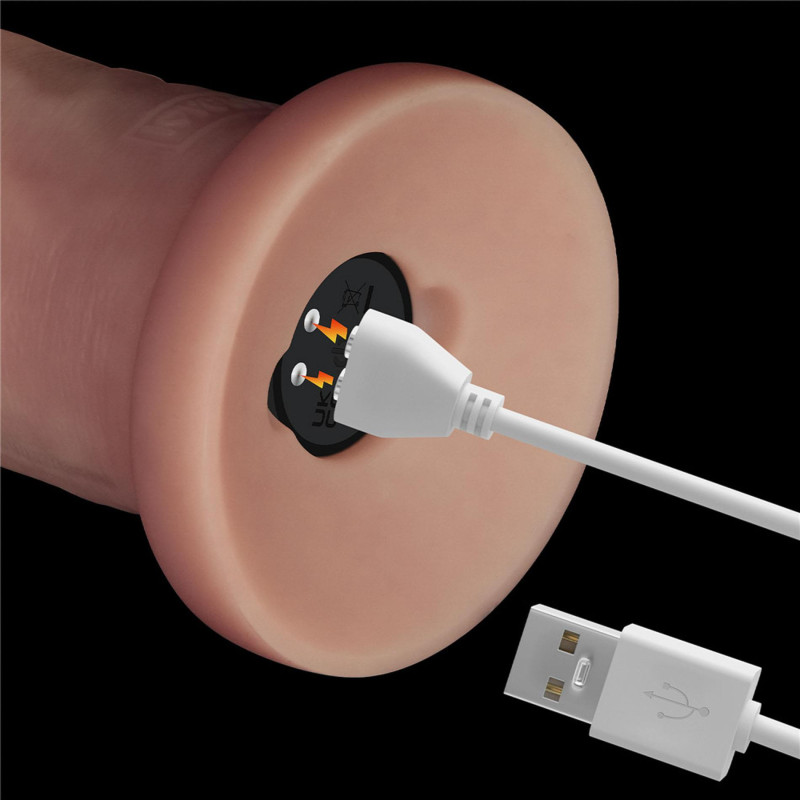 Реалістичний вібратор LoveToy Vibrating Sliding Skin Pro II Dual Layer Silicone Dong 9 Flesh