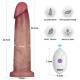 Реалістичний вібратор LoveToy Vibrating Sliding Skin Pro II Dual Layer Silicone Dong 9 Flesh