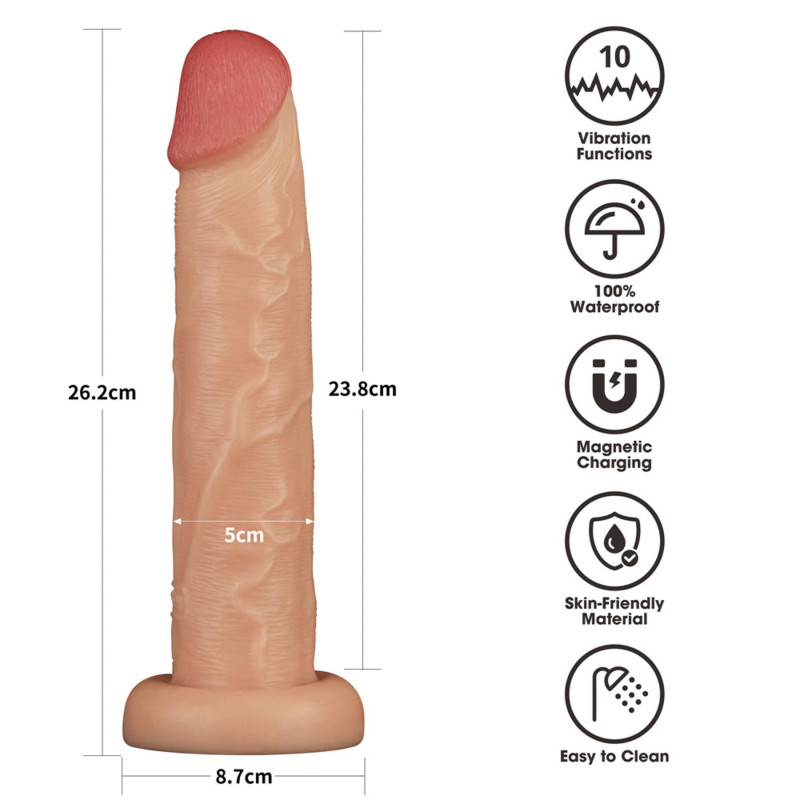 Реалістичний вібратор LoveToy Vibrating Power Basics Cock 10