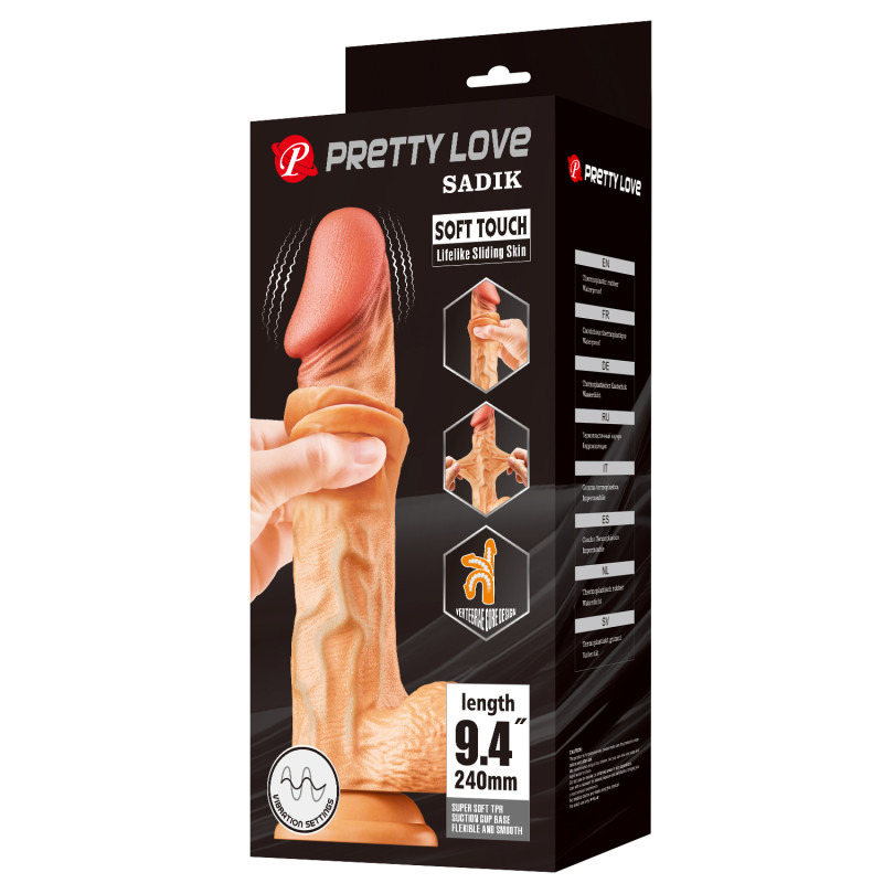 Вибратор Pretty Love Sliding Skin Sadik 9.4 Flesh