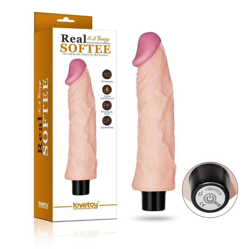 Реалистичный вибратор LoveToy Reel Softee Телесный 8.3