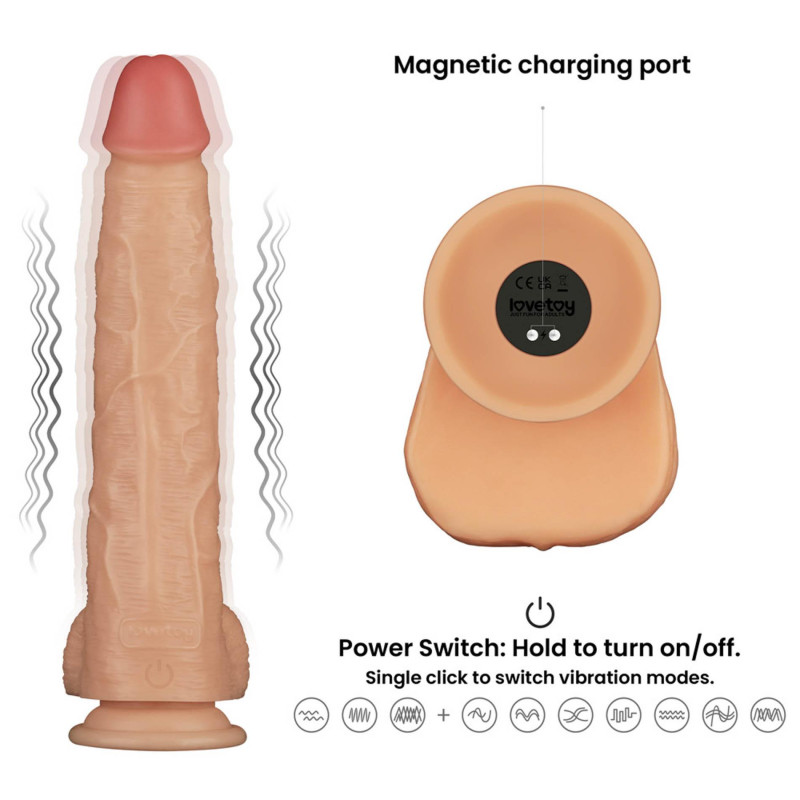 Реалістичний вібратор LoveToy Vibrating Power Basics Cock 11