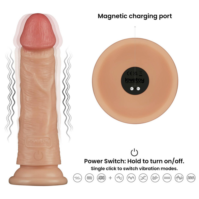 Реалістичний вібратор LoveToy Vibrating Power Basics Cock 7