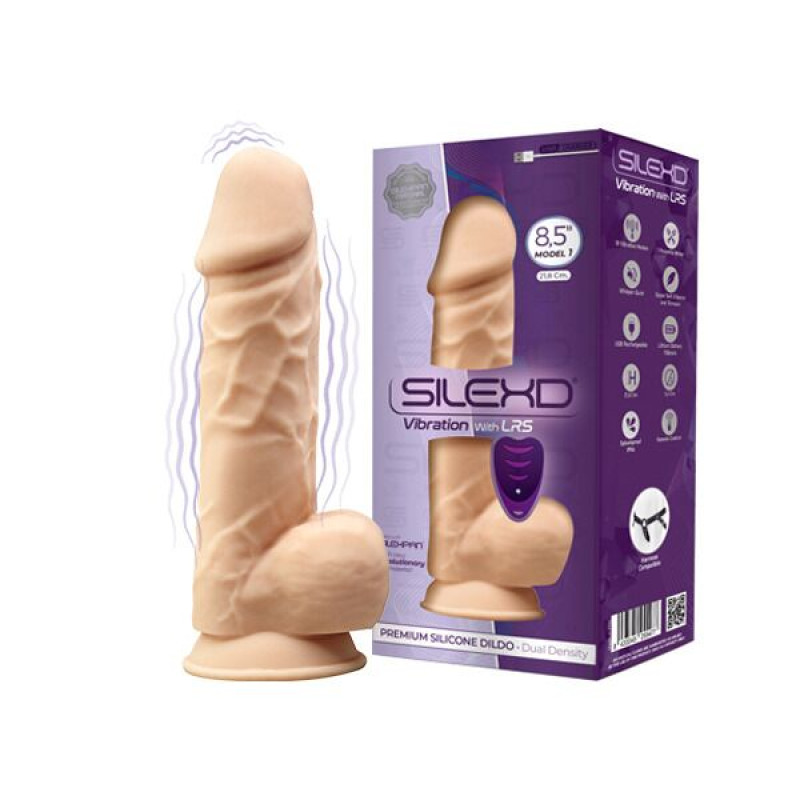 Фалоімітатор з вібрацією SilexD Norman Vibro Flesh (Model 1 size 8,5) + LRS, діаметр 5 см