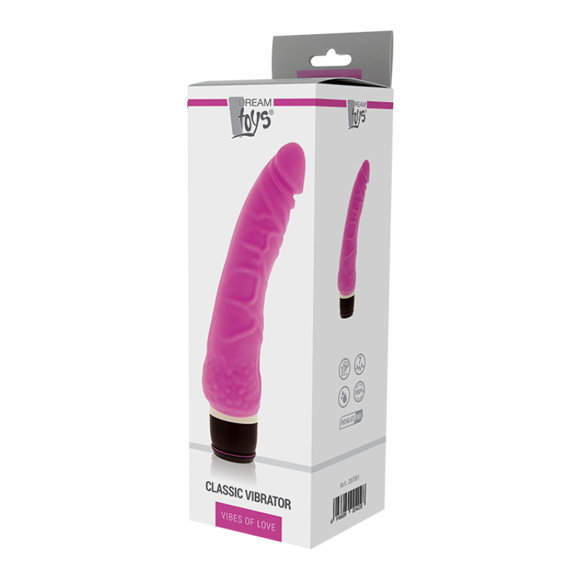 Вібромасажер Dreamtoys Purrfect Silicone Classic 7,1 inch Рожевий