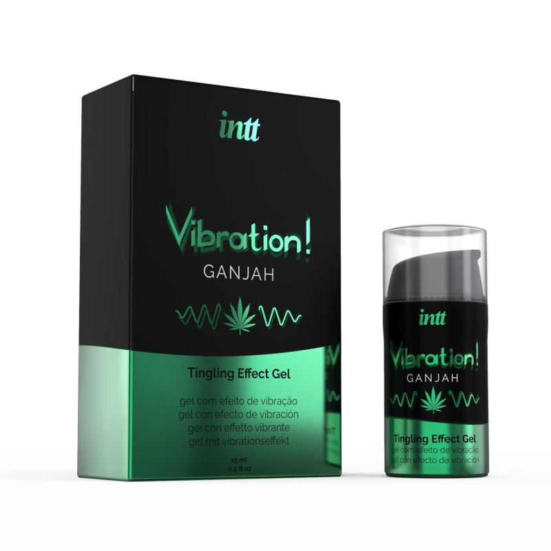 Жидкий вибратор Intt Vibration Ganjah 15 мл густой гель, необычный вкус, действует до 30 минут