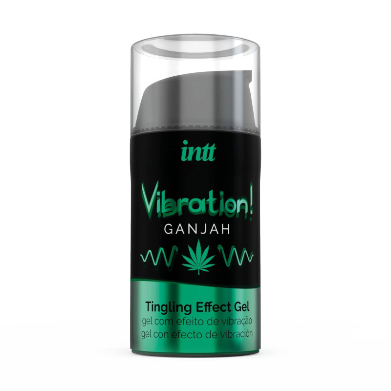 Жидкий вибратор Intt Vibration Ganjah 15 мл густой гель, необычный вкус, действует до 30 минут