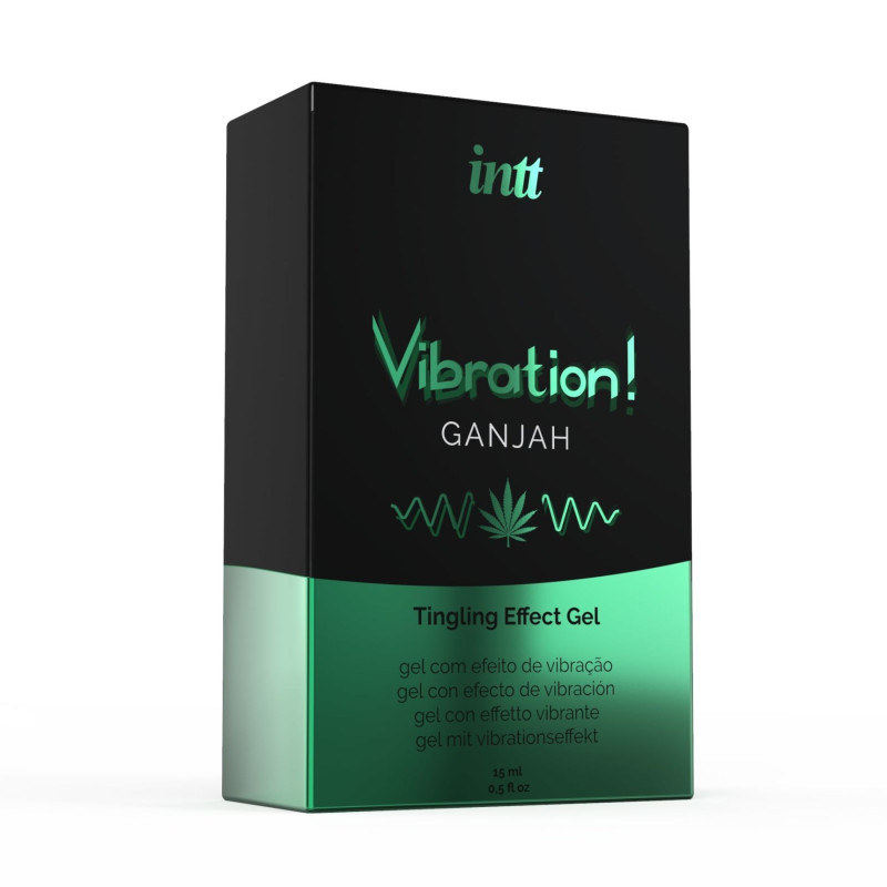 Жидкий вибратор Intt Vibration Ganjah 15 мл густой гель, необычный вкус, действует до 30 минут