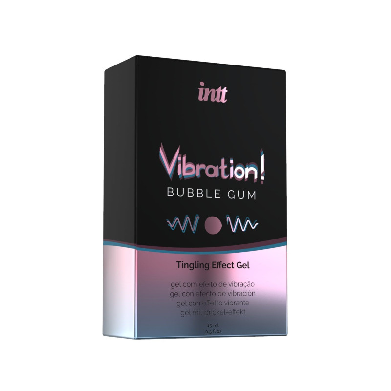 Рідкий вібратор Intt Vibration Bubble Gum 15 мл густий гель, дуже смачний, діє до 30 хвилин
