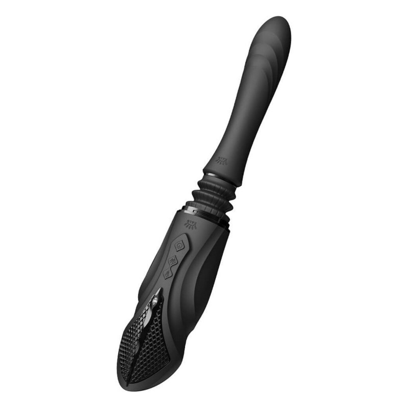 Компактна смарт секс-машина Zalo – Sesh Obsidian Black, 2 насадки, пульт ДК, кристал Swarovski