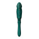 Компактна смарт секс-машина Zalo – Sesh Turquoise Green, 2 насадки, пульт ДК, кристал Swarovski