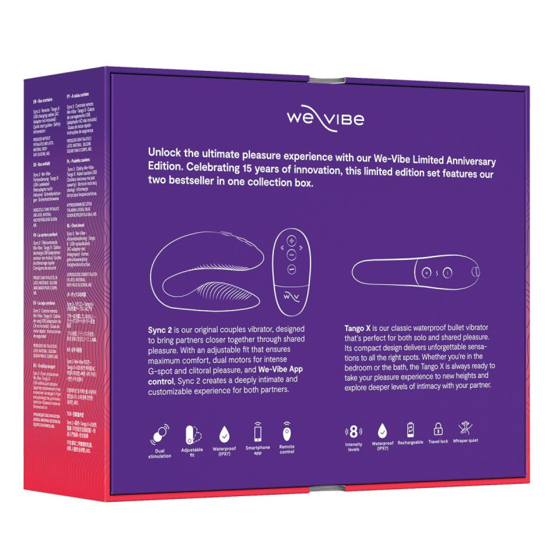 Подарочный набор We-Vibe 15 Year Anniversary Collection, смарт-вибратор для пар + вибропуля