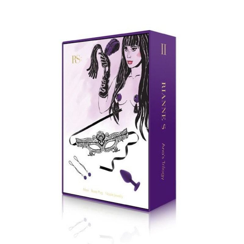 Романтичний подарунковий набір RIANNE S Ana's Trilogy Set II: пробка 2,7 см, ласо для сосків, маска