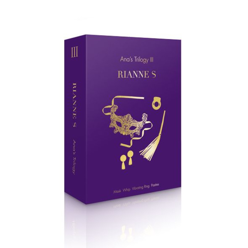 Подарунковий набір RIANNE S Ana's Trilogy Set III: ерекційне кільце, ажурна маска, пестис, батіг