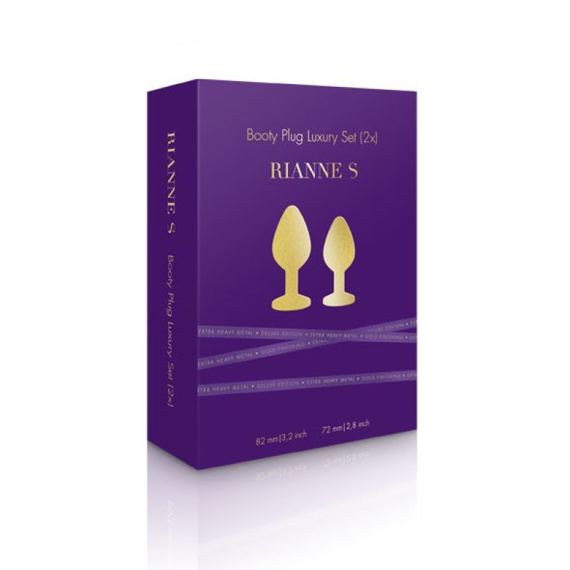 Набір металевих анальних пробок із кристалом RIANNE S - Booty Plug Luxury Set, діаметр 3 та 3,5см