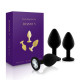 Набор анальных пробок с кристаллом Rianne S: Booty Plug Set Черные, диаметр 2,7см, 3,5см, 4,1см