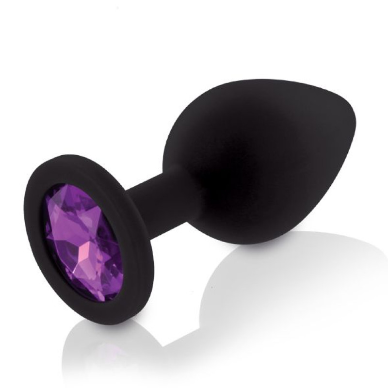 Набор анальных пробок с кристаллом Rianne S: Booty Plug Set Черные, диаметр 2,7см, 3,5см, 4,1см