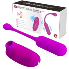 Віброяйце з кліторальним стимулятором Pretty Love Curupira Multifunctional 2 in 1 Purple