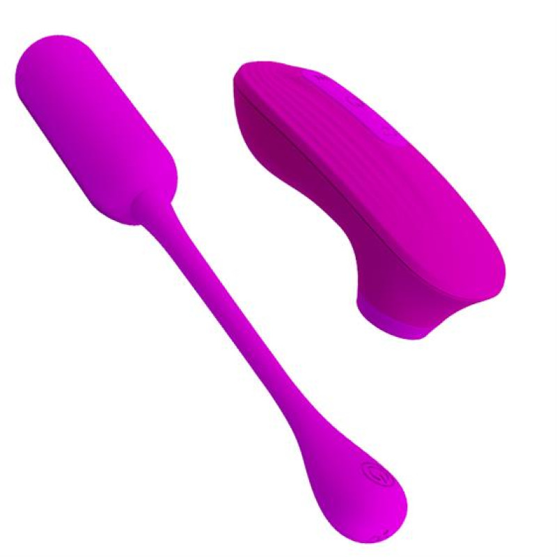 Віброяйце з кліторальним стимулятором Pretty Love Curupira Multifunctional 2 in 1 Purple