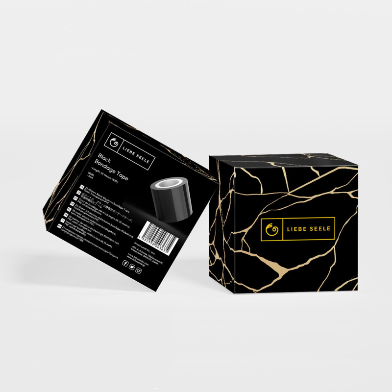 Скотч для бондажа Liebe Seele Bondage Tape Black 25м, не липнет к коже и волосам, без следов