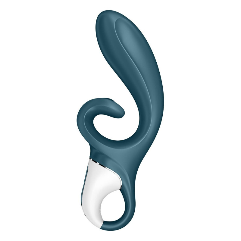 Смарт вібратор-кролик Satisfyer Hug Me Bluegrey, 2 мотори, діаметр 4,2см, широка кліторальна частина