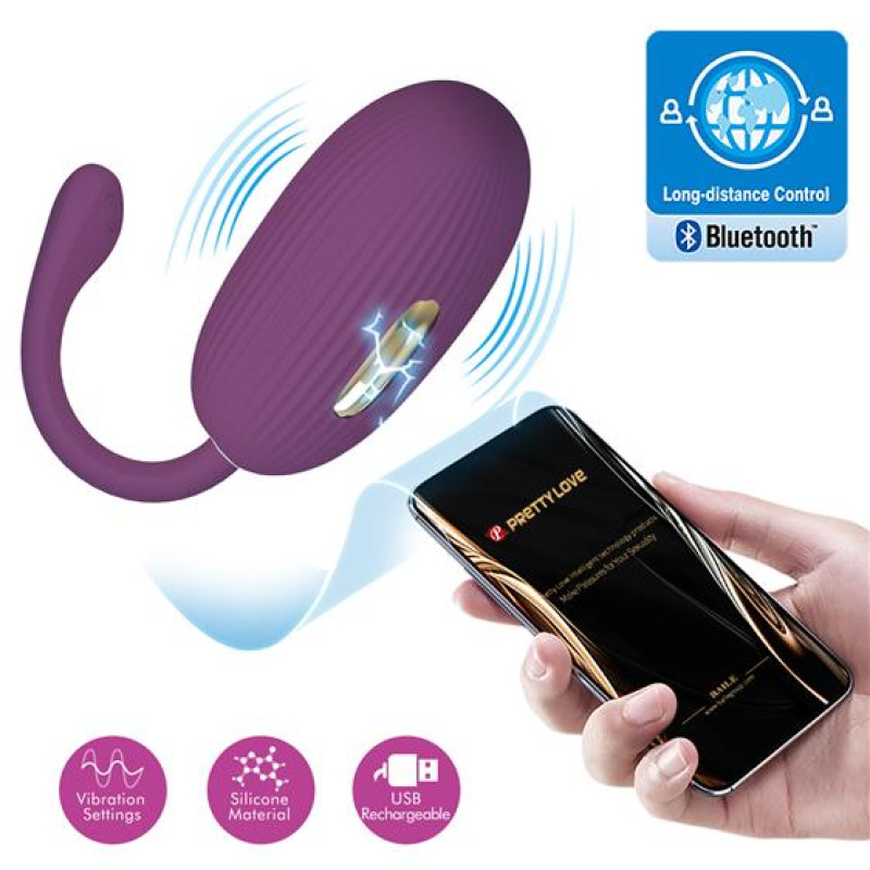 Віброяйце Pretty Love Doreen Electric Shock Egg Plum (App)