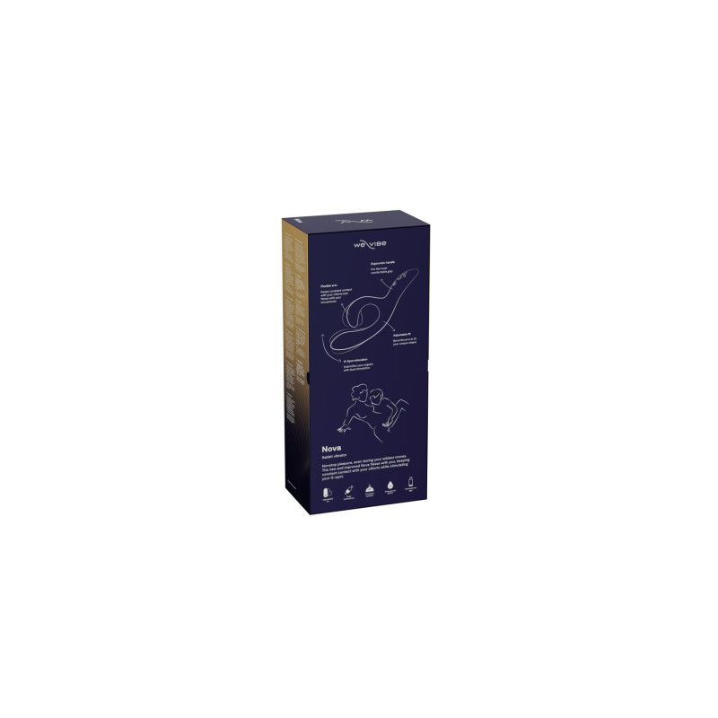 Смарт вибратор-кролик We-Vibe Nova Midnight Blue, эргономичный, регулируемый угол наклона ствола