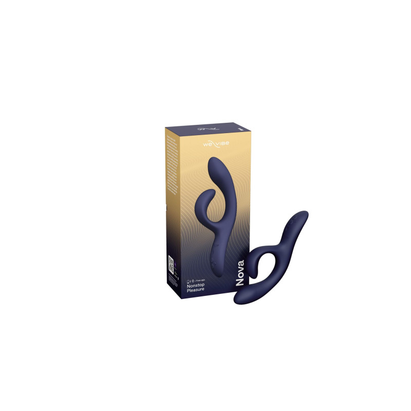 Смарт вибратор-кролик We-Vibe Nova Midnight Blue, эргономичный, регулируемый угол наклона ствола