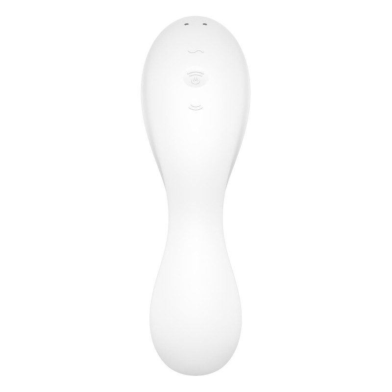 Вакуумний смарт-стимулятор із вібрацією Satisfyer Curvy Trinity 5 (White), керування зі смартфона