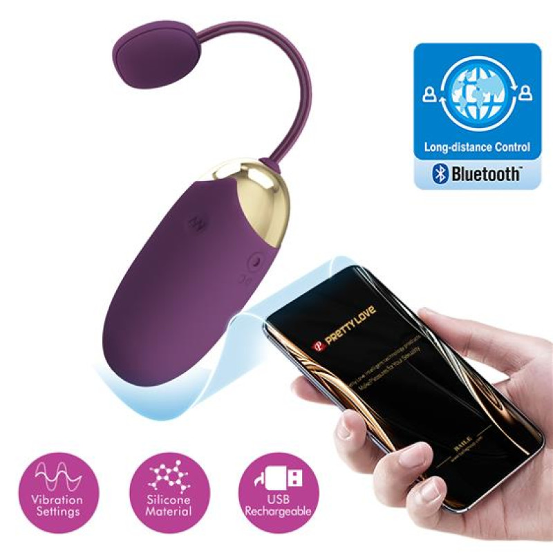 Віброяйце Pretty Love Abner Vibrating Egg Plum (App)