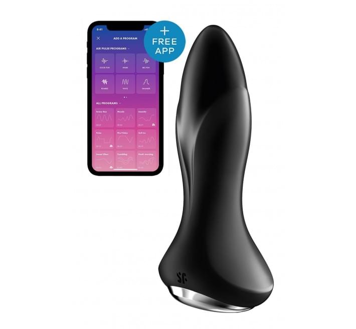 Анальна смарт-вібропробка із перлинним масажем Satisfyer Rotator Plug 1+ Black