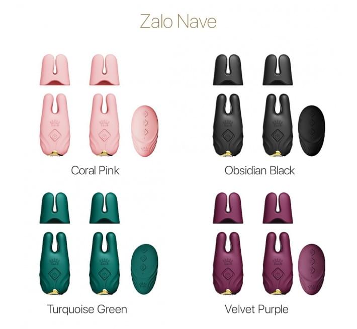 Смарт-вибратор для груди Zalo - Nave Turquoise Green, пульт ДУ, работа через приложение