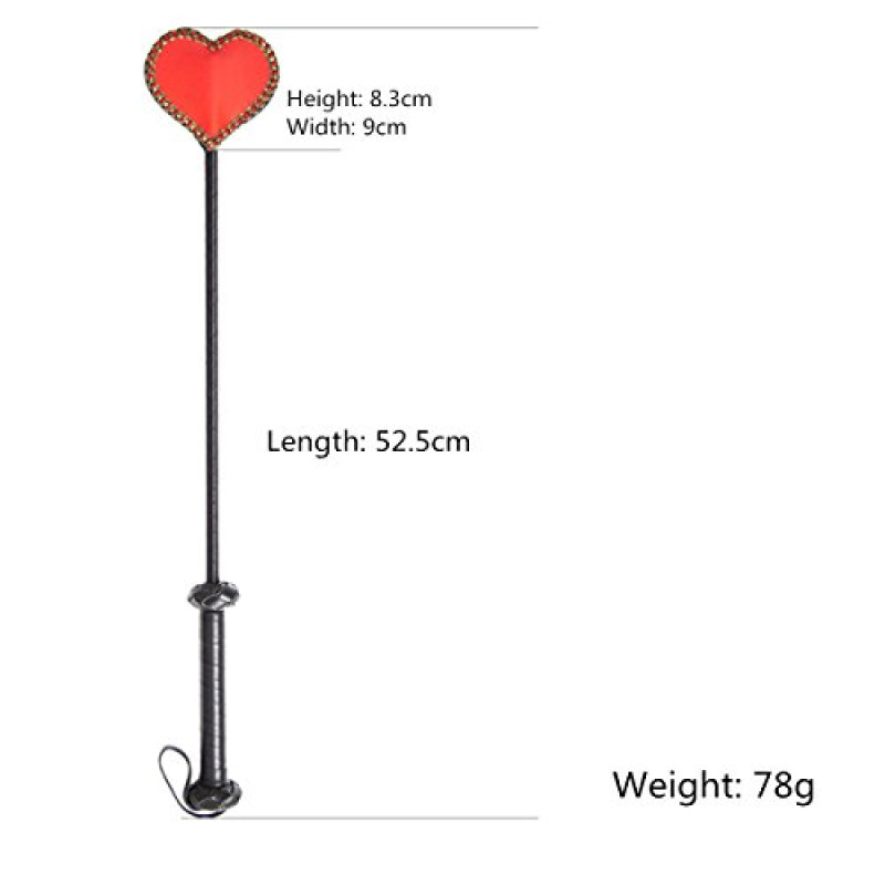 Стек DS Fetish Crop heart red/black 52.5 см