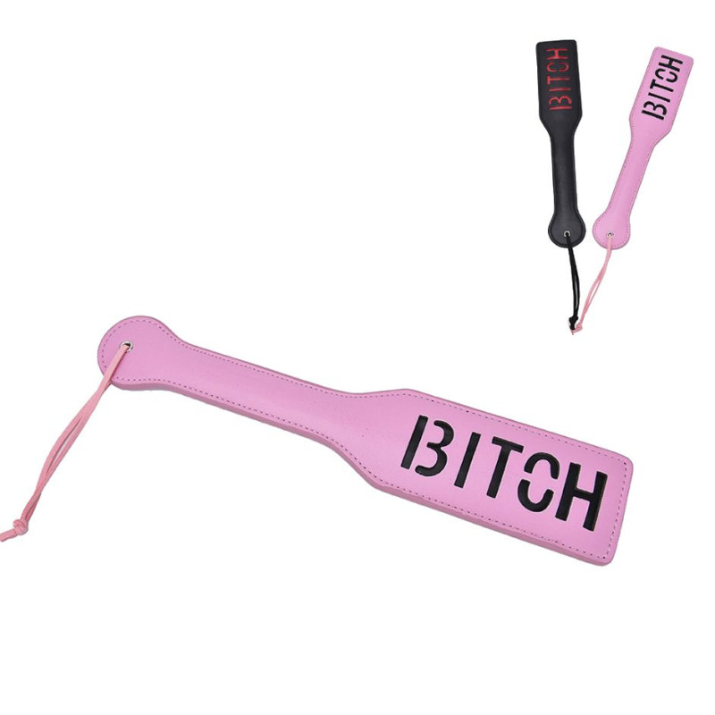 Шлепалка квадратная с надписью Bitch PADDLE, розовая, 31,5 см.