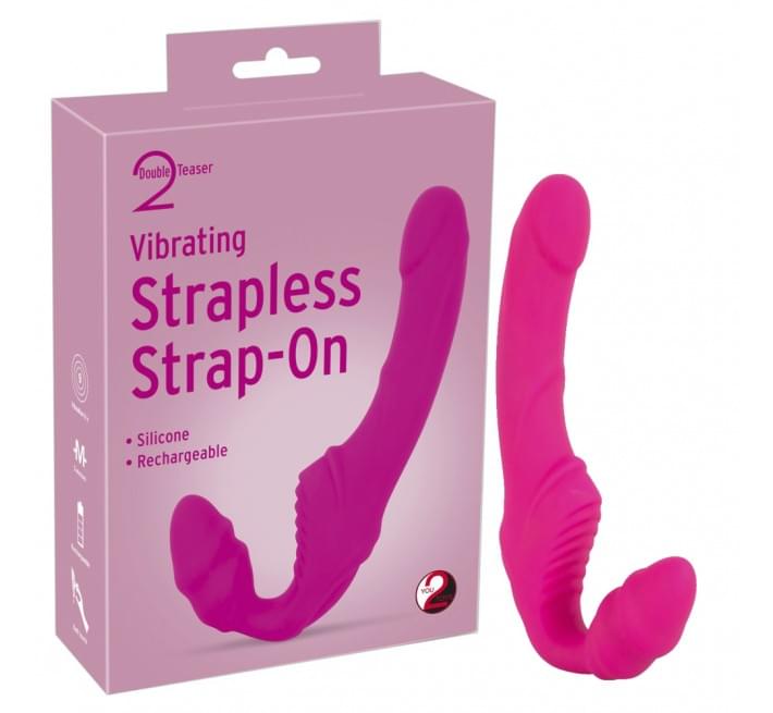 Жіночий страпон You2Toys Vibrating Strapless Strap-On Pink