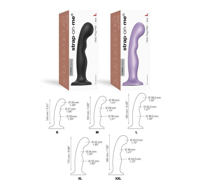 Насадка для страпона Strap-On-Me Dildo Plug P&G Lilas Metallic XL